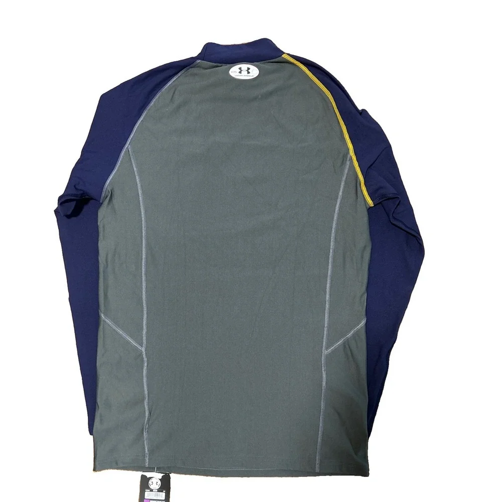 Under Armour ColdGear Shirt Mens M Gray Mock Neck Long Sleeve Athletic Training